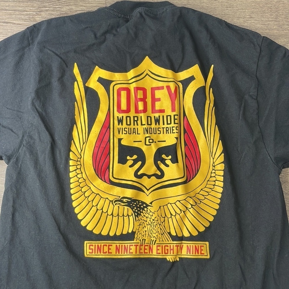 OBEY Mens Black Short Sleeve Tee Shirt, size Medium - Picture 7 of 7
